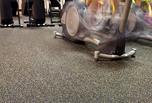 Premium 1/4 Inch (7mm) Thick Solid Black Heavy Duty Rubber Floor Mat - 4' x 6' Exercise Gym Flooring | Made in USA | Fast Shipping | Ideal for Home Gyms, Yoga Studios & Garage Workouts
