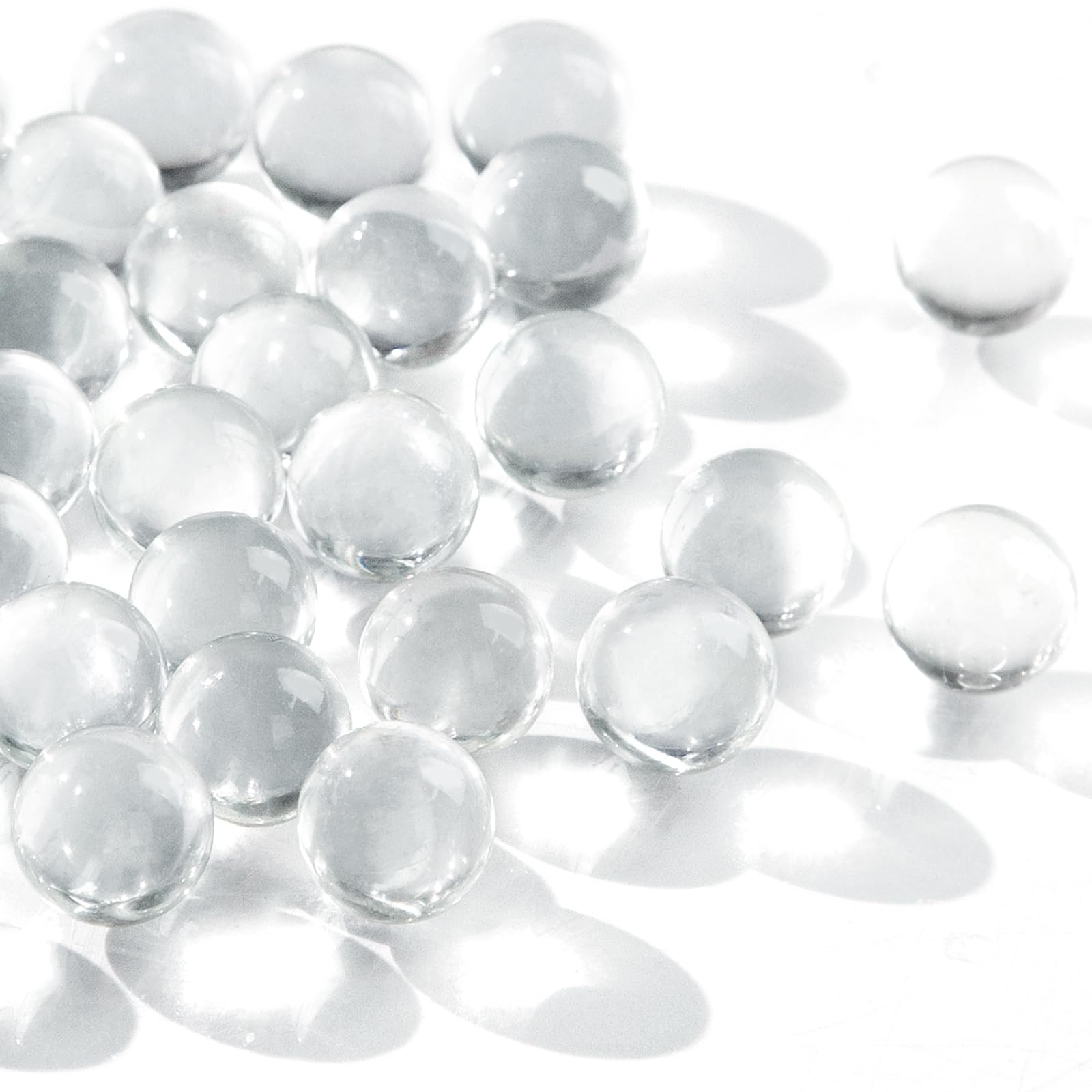 DomeStar 1LB Clear Glass Marbles Bulk - 0.63 Inch Vase Fillers for Home Decor, DIY Crafts, Floral Arrangements & Wedding Centerpieces
