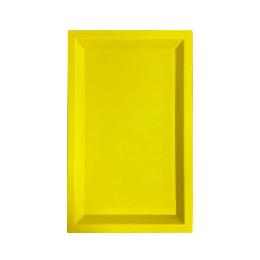 Rectangular Serving Tray - Versatile Candy Tray, Cupcake Stand & Bathroom Organizer | Durable Yellow Plastic (No Base Included) | Perfect for Parties, Home Decor & Gift Displays