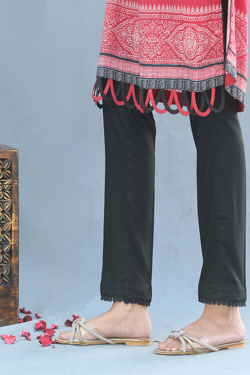 Lacy Straight Pants for Women - Elegant Office & Casual Wear - Comfortable Stretch Fabric - Perfect for Work, Dates & Travel