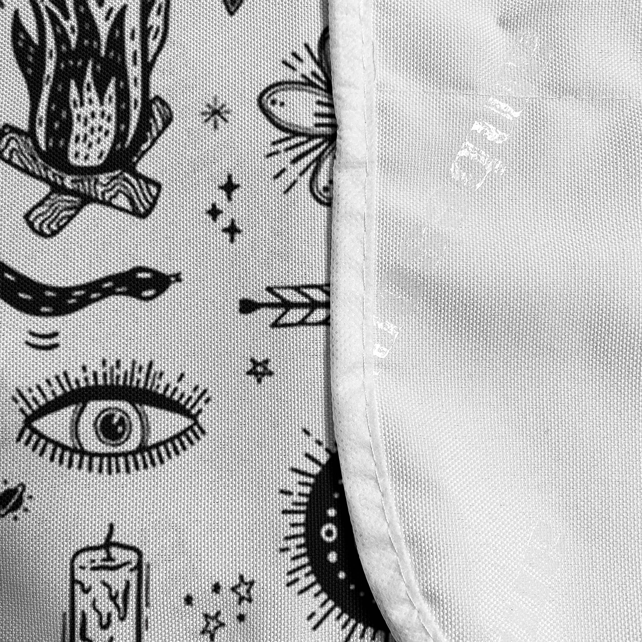 Ambesonne Magic Moon Microwave Cover - Waterproof Black and White Gothic Design with Pockets, 36