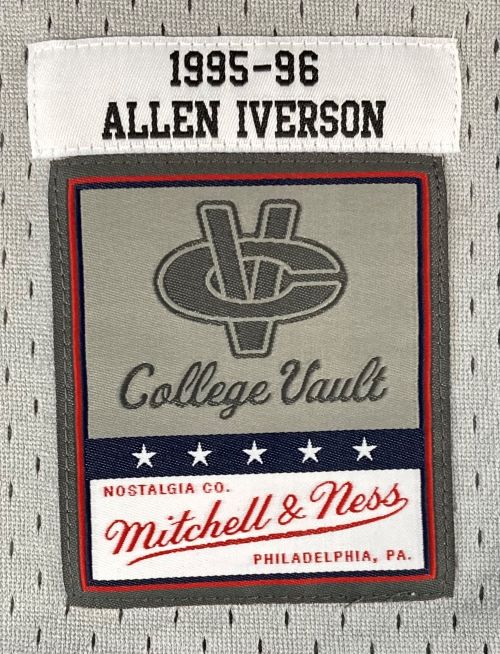 Authentic Allen Iverson Signed Georgetown Hoyas 1995-96 Mitchell & Ness College Vault Jersey - Perfect for Basketball Memorabilia Collectors & Sports Fans Display