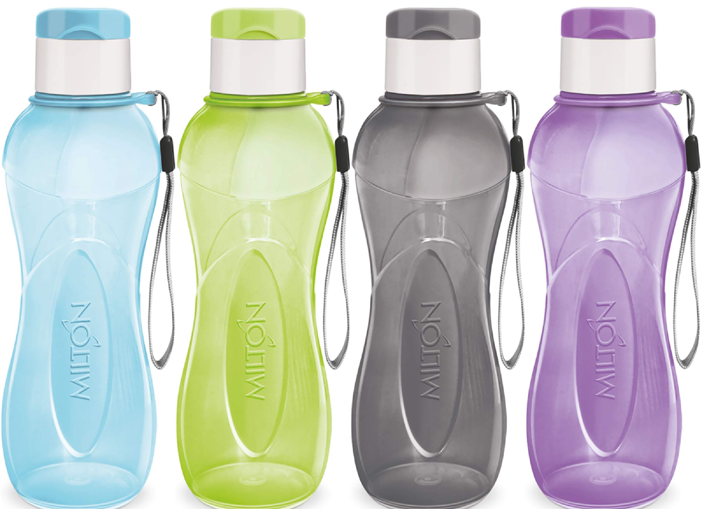 MILTON 32 oz. Large Water Bottle 4-Pack - BPA Free Plastic Sports Water Bottles for Kids & Adults - Wide Mouth, Leak Proof, Lightweight with Carry Strap - Perfect for Hiking, Gym, Biking, Travel & Outdoor Activities
