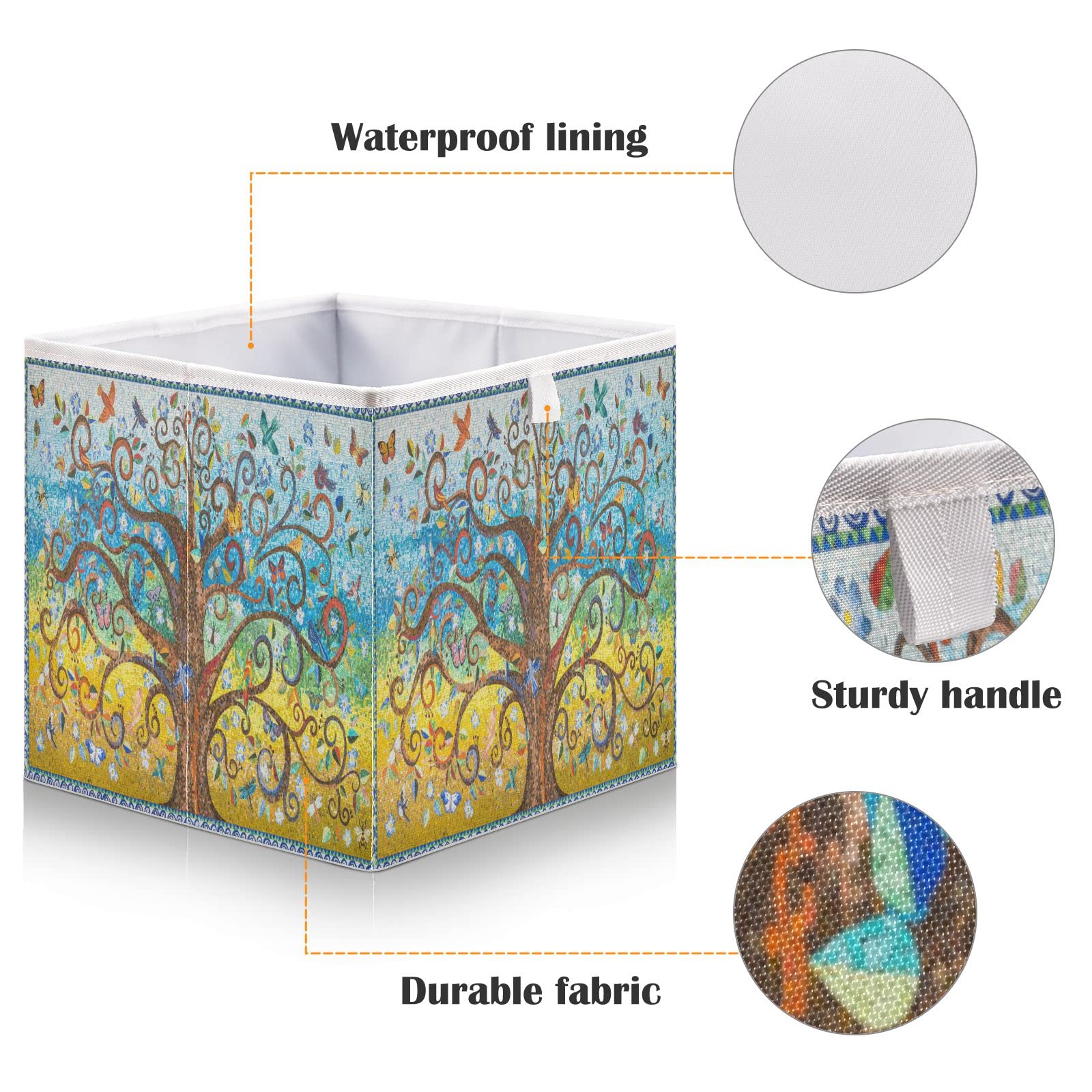 DOMIKING 11 Inch Foldable Fabric Storage Bins - Closet Organizer with Sturdy Handle for Bedroom, Shelves & Linen Storage | Perfect for Closet Organization, Underbed Storage & Kids Toy Baskets