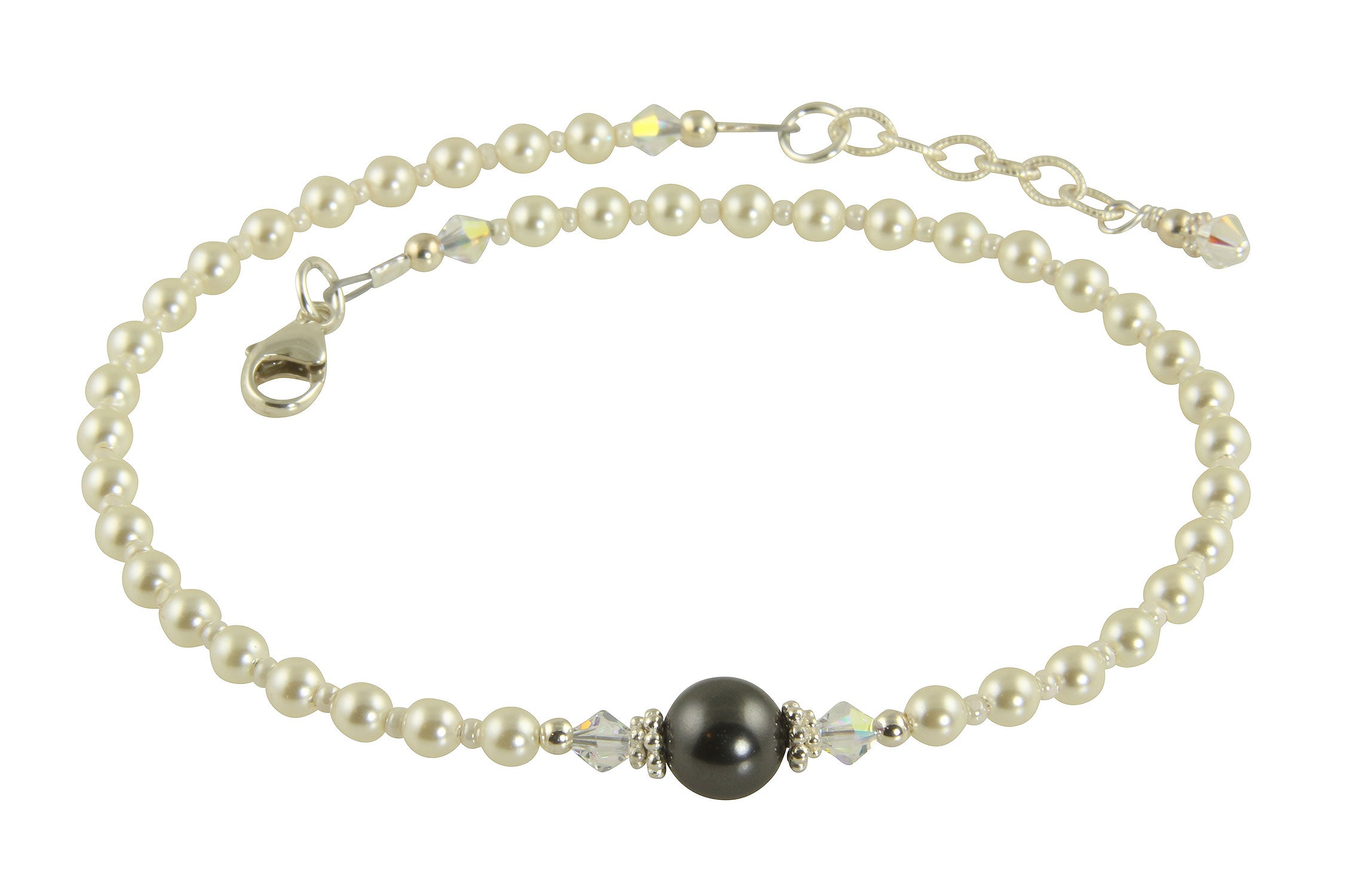 Elegant Gray Pearl Beaded Anklet for Women - Stylish Boho Ankle Bracelet Jewelry - Perfect for Beach, Wedding & Summer Outfits