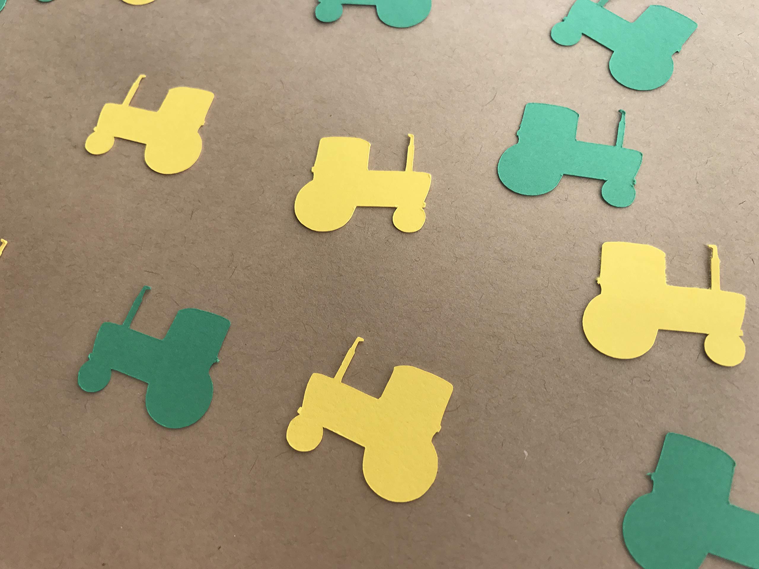 Green and Yellow Tractor Confetti - 200 Pieces Farm Themed Party Decorations for Boys Birthday, Baby Shower & Farmhouse Events - Perfect for Tractor Birthday Party, Farm Party Decor, and Gender Reveal