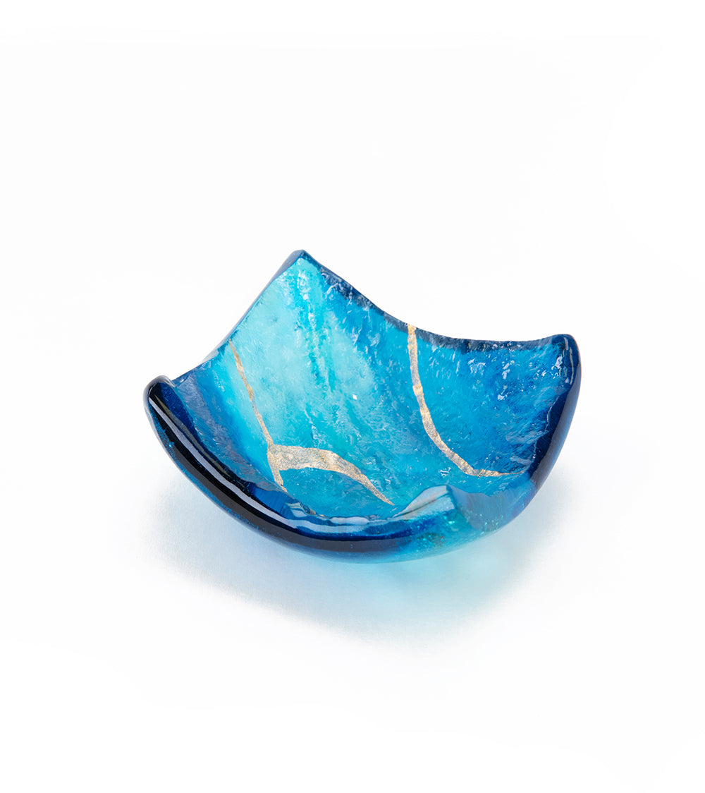 3 x 3 Inch Lava Glass Aqua Tray by Marian Fieldson - Elegant Home Decor for Bathroom, Spa & Meditation Spaces