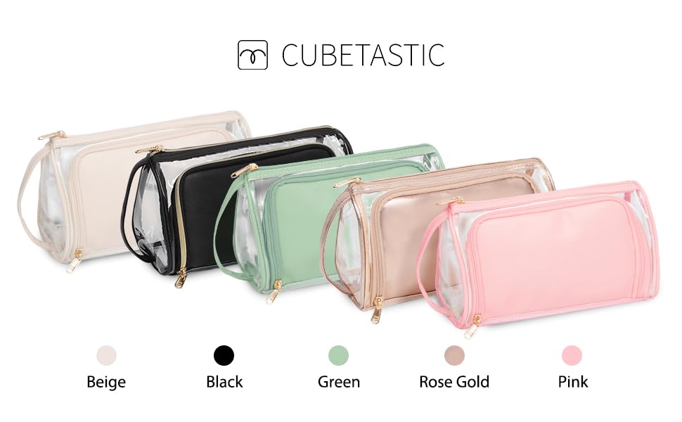 Clear Makeup Bag with Brush Compartment - Water-resistant Toiletry Organizer for Travel & Daily Use
