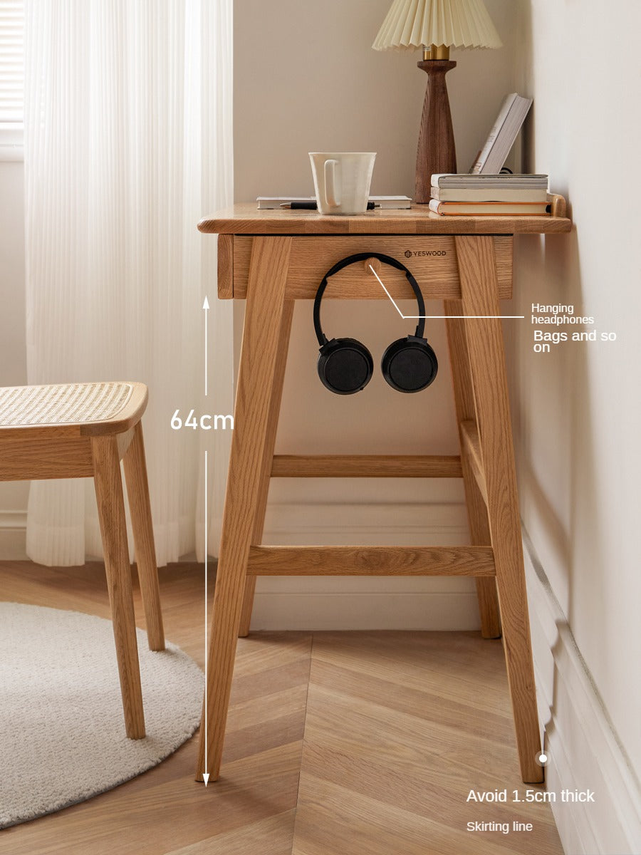 Solid Oak Wood Office Desk - Modern Console Table for Home & Office - Perfect for Workspaces, Living Rooms & Entryways