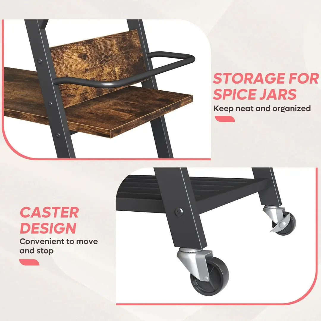 Bestier Coffee Bar Stand with Drawer - Rustic Kitchen Island Cart for Espresso Machine & Coffee Maker - Perfect for Small Kitchen, Breakfast Nook or Home Bar Setup