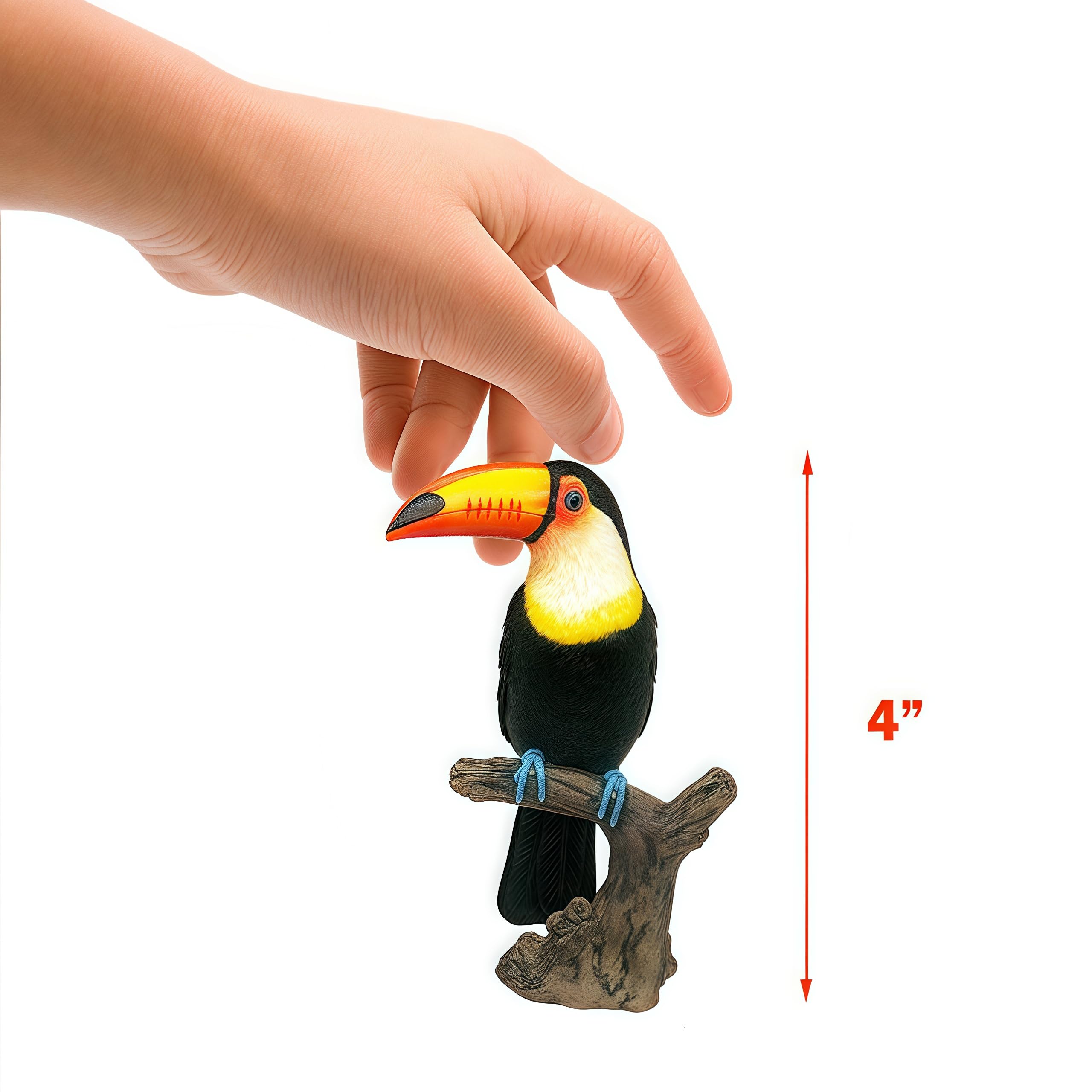 Gemini & Genius Jungle Bird Toys for Kids - 6PCS Toucan, Parrot & Flamingo Action Figures - Perfect for Christmas Stocking Stuffers, Garden Decor, Cake Toppers & Educational Play