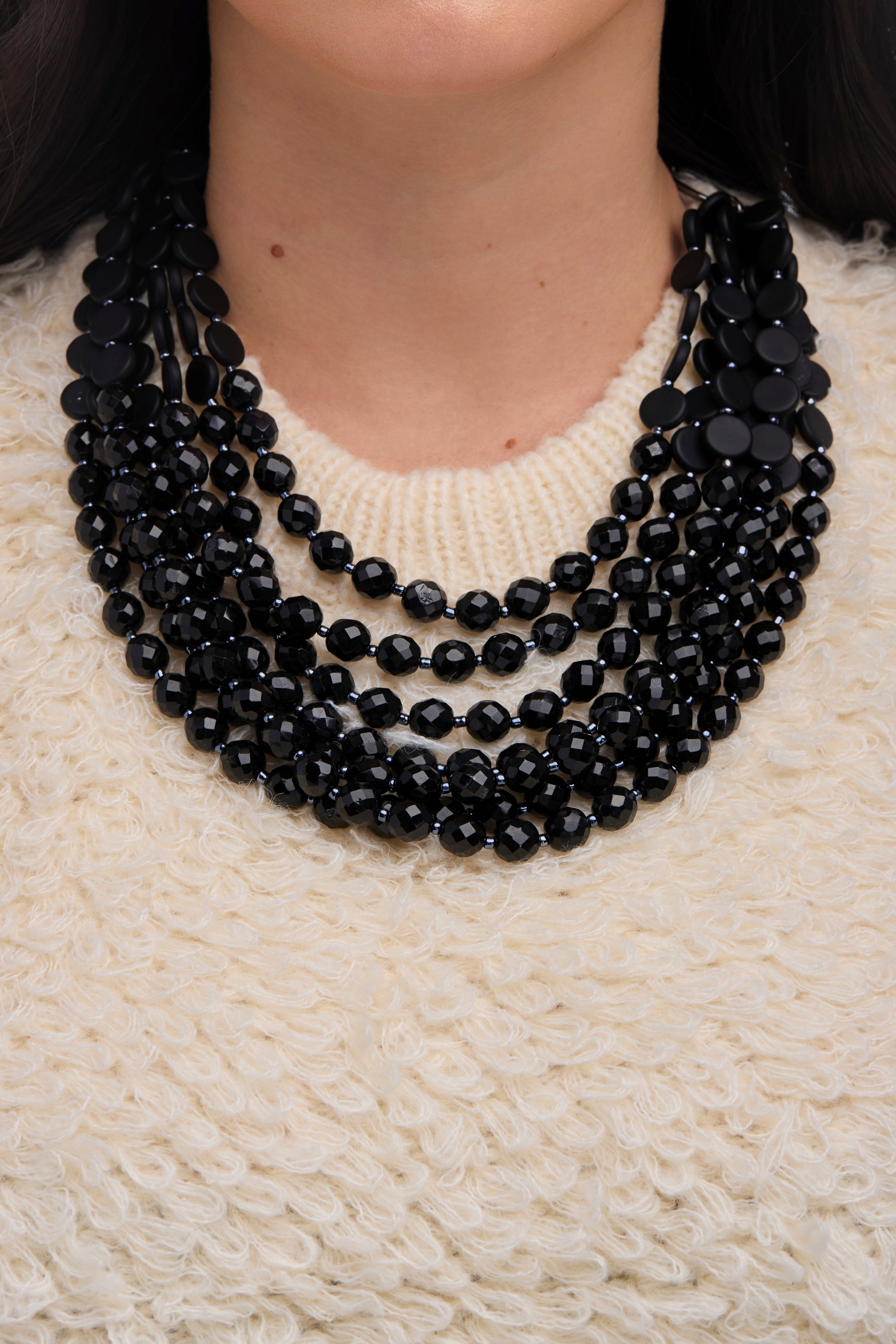 Beaded Multi Strand Chunky Necklace for Women - Boho Statement Jewelry for Parties, Weddings & Everyday Wear