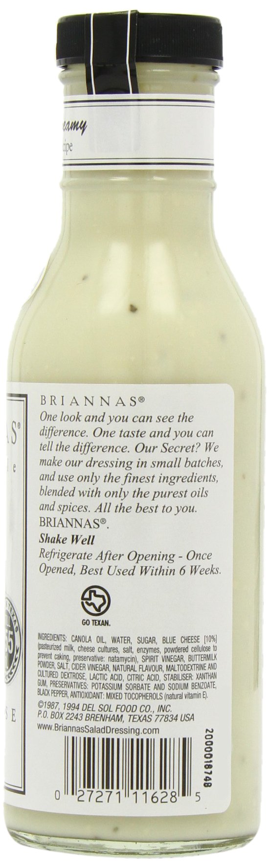 Brianna's Blue Cheese Salad Dressing - Rich & Creamy Flavor for Salads, Wings & Dips | Perfect for Gourmet Meals & Entertaining