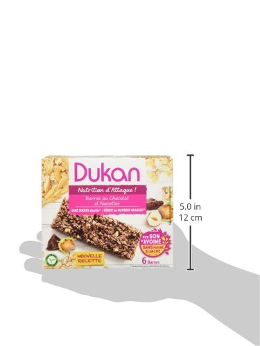 Dukan Chocolate Hazelnut Oat Bran Bars 150g - Low Carb High Protein Snack Bars for Weight Loss, Keto & Paleo Diet - Perfect for Breakfast, Office Snacks & On-the-Go Energy