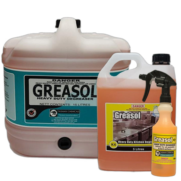 Tasman Chemicals Greasol Heavy Duty Kitchen Degreaser - Powerful Stain Remover for Stoves, Ovens & Grills - Commercial & Home Use