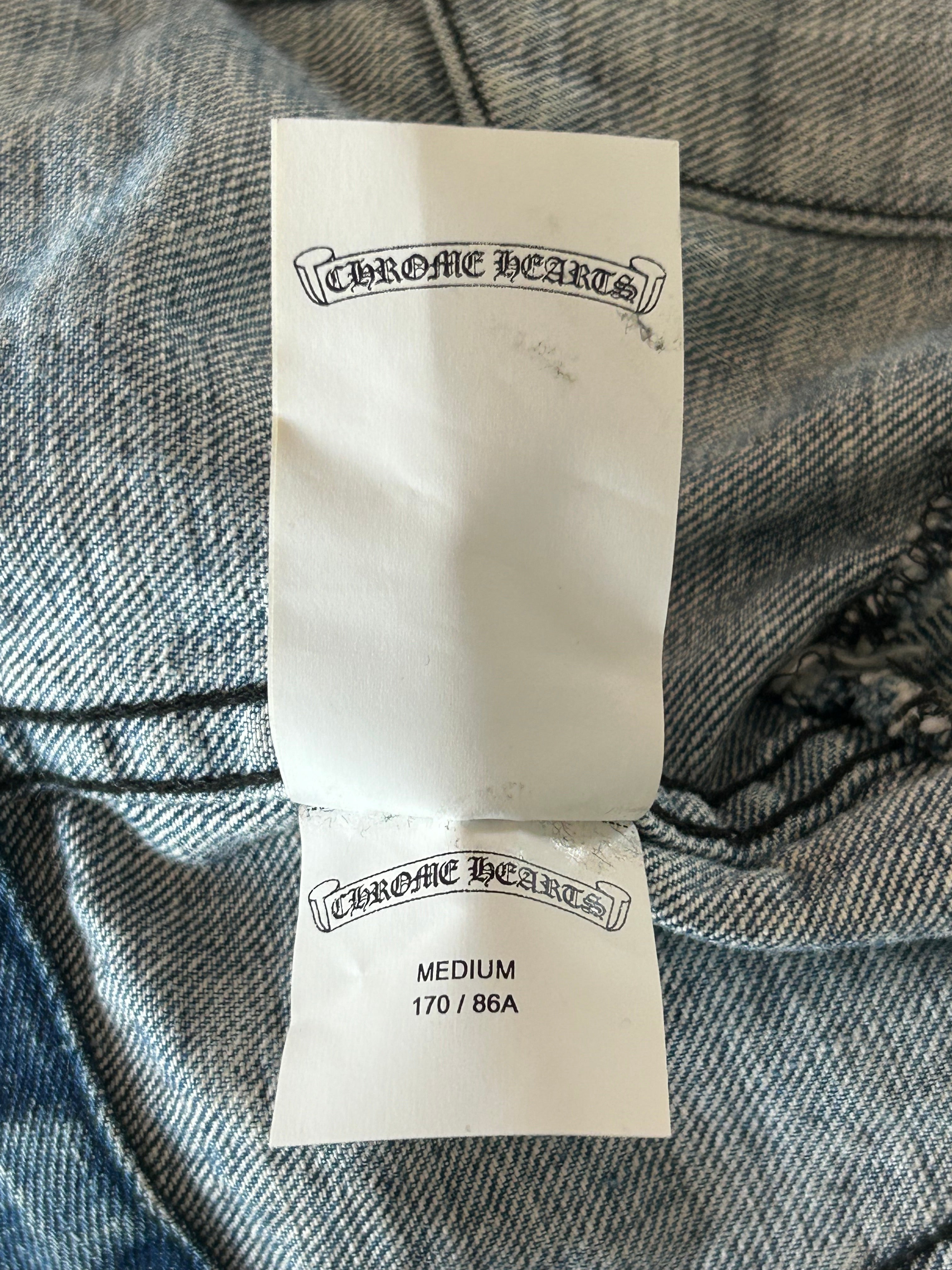 Chrome Hearts Blue Shearling Lined Women's Denim Jacket - Stylish Winter Outerwear for Casual & Streetwear Fashion
