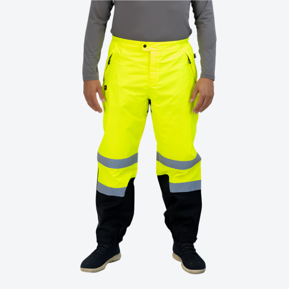 ANSI Certified Hi-Vis Heated Waterproof Pants for Outdoor Work & Winter Sports - Stay Warm & Visible in Cold Weather