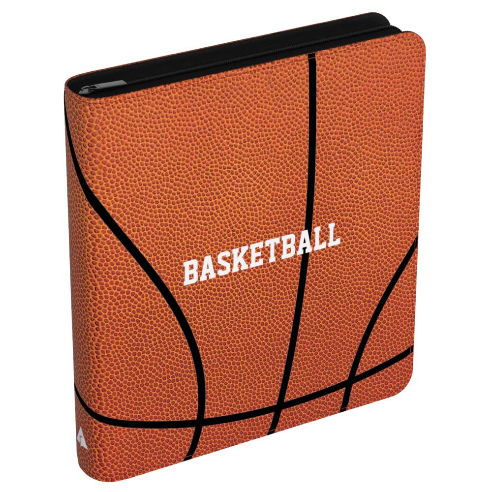 Rayvol Premium Basketball Trading Card Binder - 9-Pocket Authentic Basketball Texture Album Holds 720 Cards with 40 Protective Sleeves | Perfect for NBA Collectors, Sports Memorabilia Storage & Card Show Organization