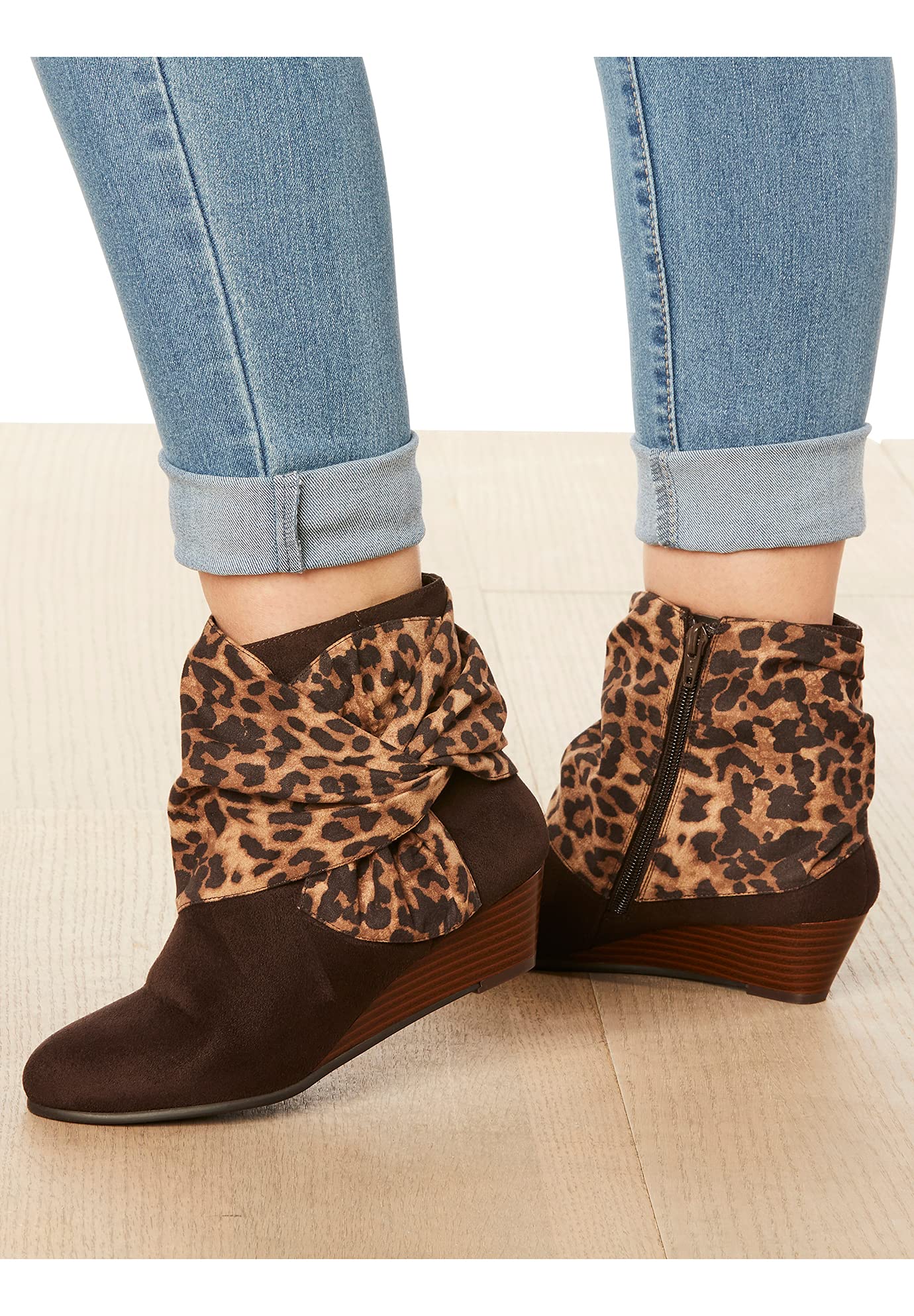 Comfortview Women's Wide Width The Inez Bootie - Stylish Ankle Boots for Wide Feet | Perfect for Work, Office & Casual Outfits