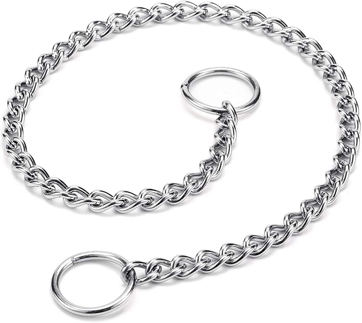 USA-Made 304 Stainless Steel Chew-Proof Dog Chain Collar - Anti-Tangle Training Leash for Small, Medium, Large & XL Dogs - Durable Walking Necklace for Daily Exercise & Outdoor Adventures