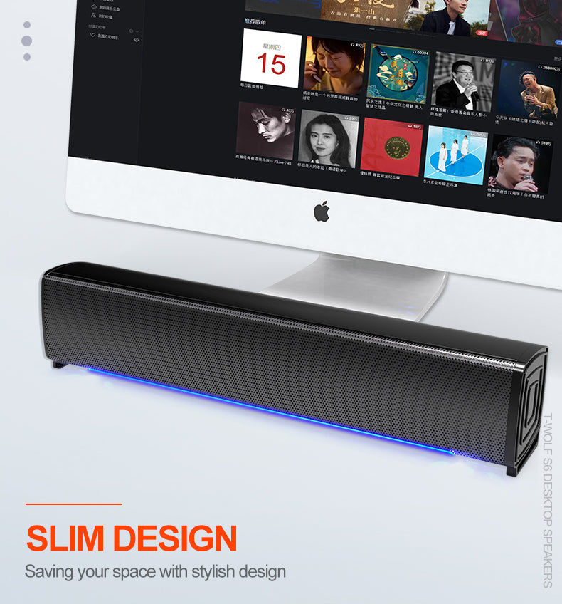 Portable Wireless Bluetooth Speaker with Subwoofer - Car, TV, Gaming, DJ Soundbar for Home Theater & Outdoor Parties | S6 Model