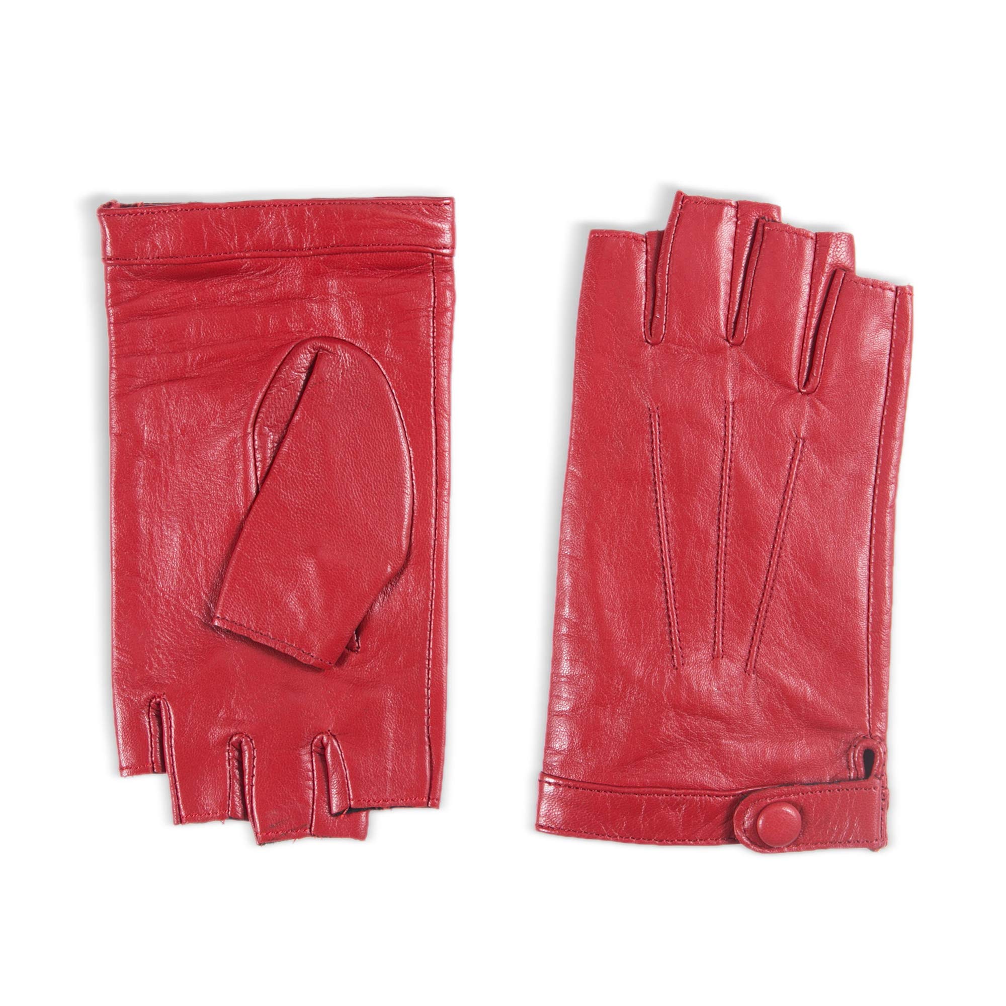 YISEVEN Women's Classic Sheepskin Leather Fingerless Gloves - Warm Winter Driving Gloves for Women, Touchscreen Compatible for Phone Use, Fashionable Hand Protection for Outdoor Activities