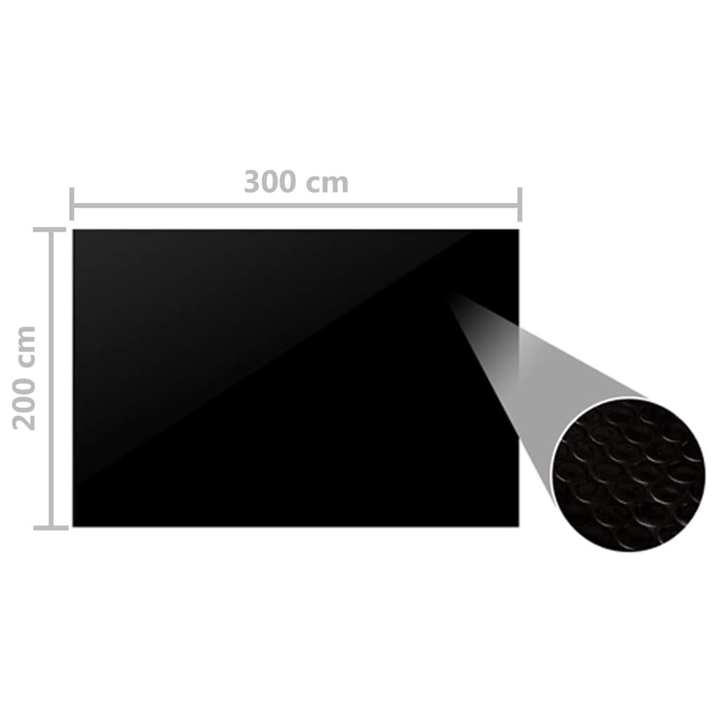 Festnight Rectangular Solar Pool Cover - 118.1 x 78.7 Inch PE Film with Air Chambers, Black Heat-Retaining Water Surface Cover for Above Ground & Inground Pools