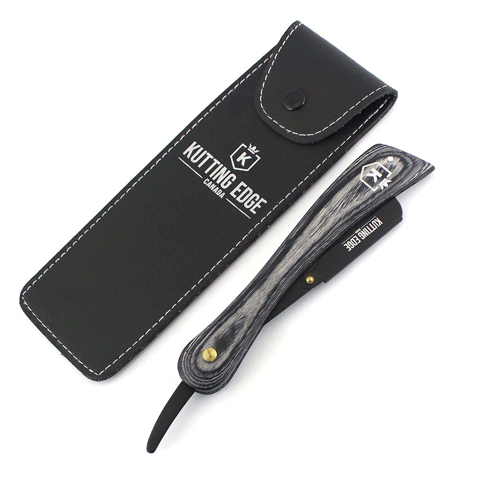 Professional Straight Edge Razor with 10 Derby Double Edge Blades - Stainless Steel Barber Shaving Razor with American Wood Handle - Perfect for Traditional Wet Shaving & Beard Grooming at Home or Salon