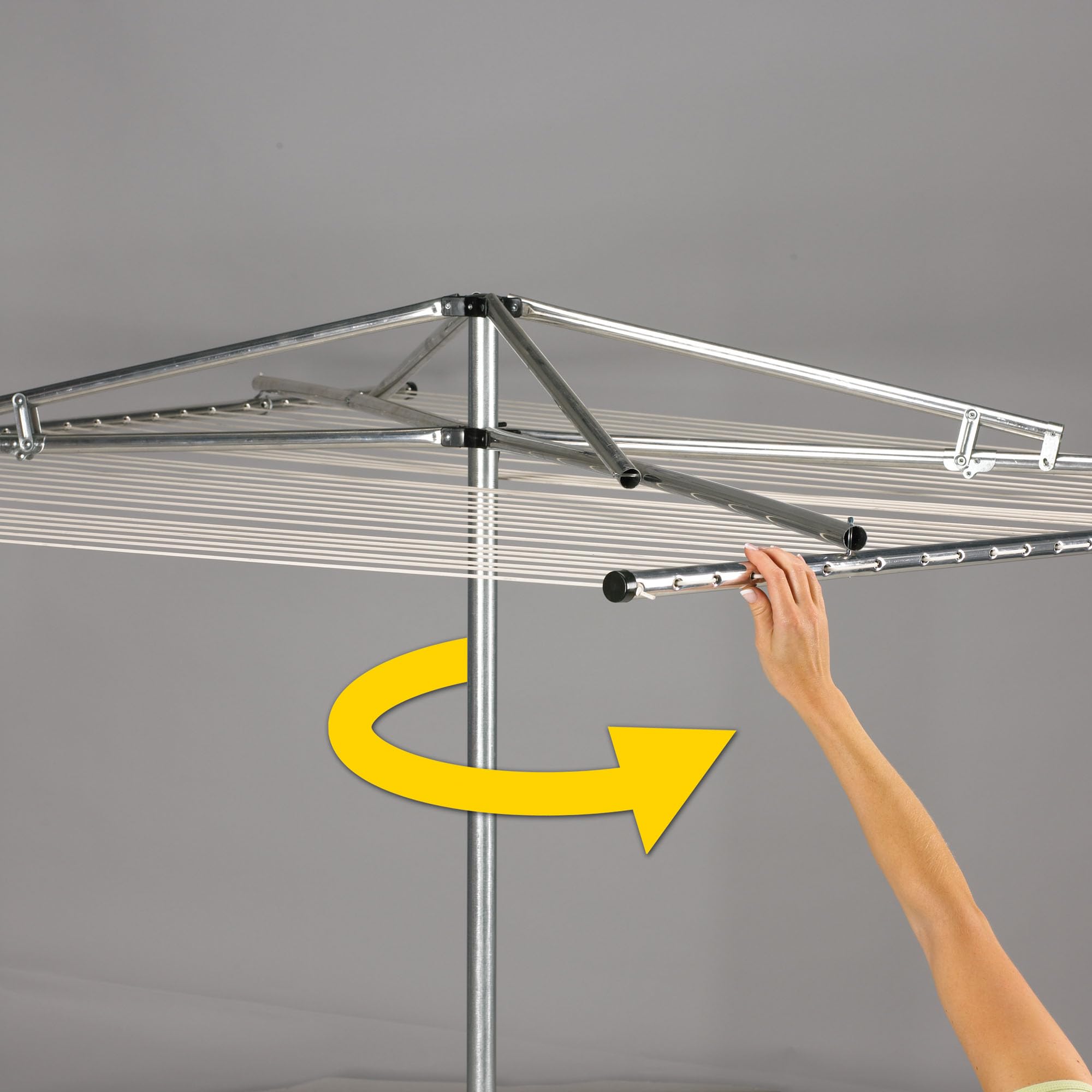 Steel Rotary Outdoor Umbrella Clothes Drying Rack - 30 Lines with 182 ft. Clothesline | Heavy Duty Laundry Rack for Backyard, Patio & Camping | Perfect for Drying Clothes, Towels & Bedding
