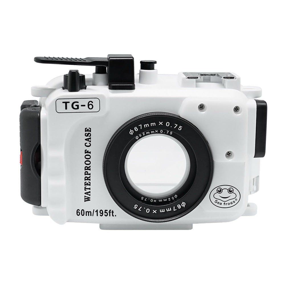 Olympus TG-6 60m/195ft Waterproof Underwater Camera Housing (White) for Scuba Diving, Snorkeling & Marine Photography