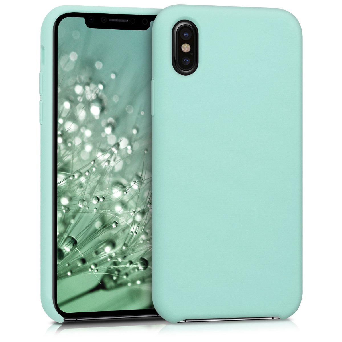 kwmobile Slim TPU Silicone Case for Apple iPhone X - Soft Protective Phone Cover in Mint Green - Perfect for Everyday Use, Work & Travel