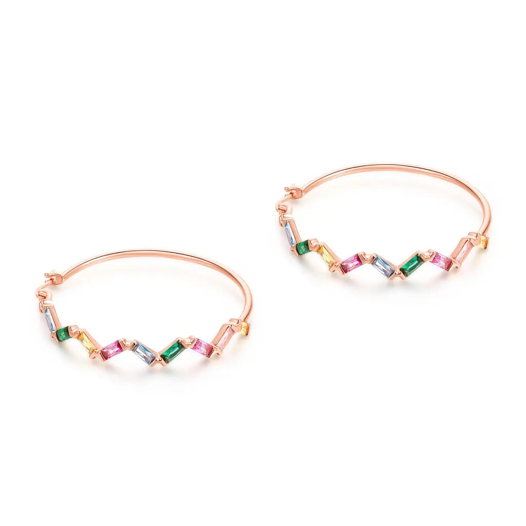 Colorful Rainbow Sprinkle Hoops Earrings - Fun & Playful Dangle Earrings for Women, Girls - Perfect for Parties, Festivals, Costumes & Everyday Wear