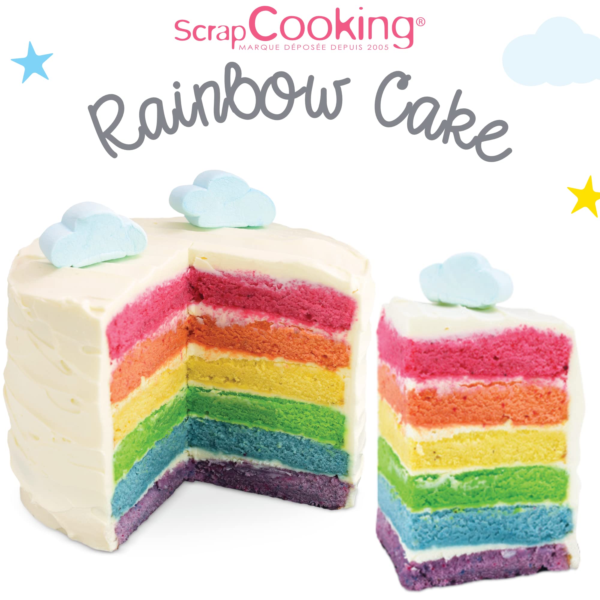 Rainbow Cake Kit - DIY Baking Kit for Kids & Adults - Fun Birthday Party Activity - Perfect for Home Baking & Celebrations