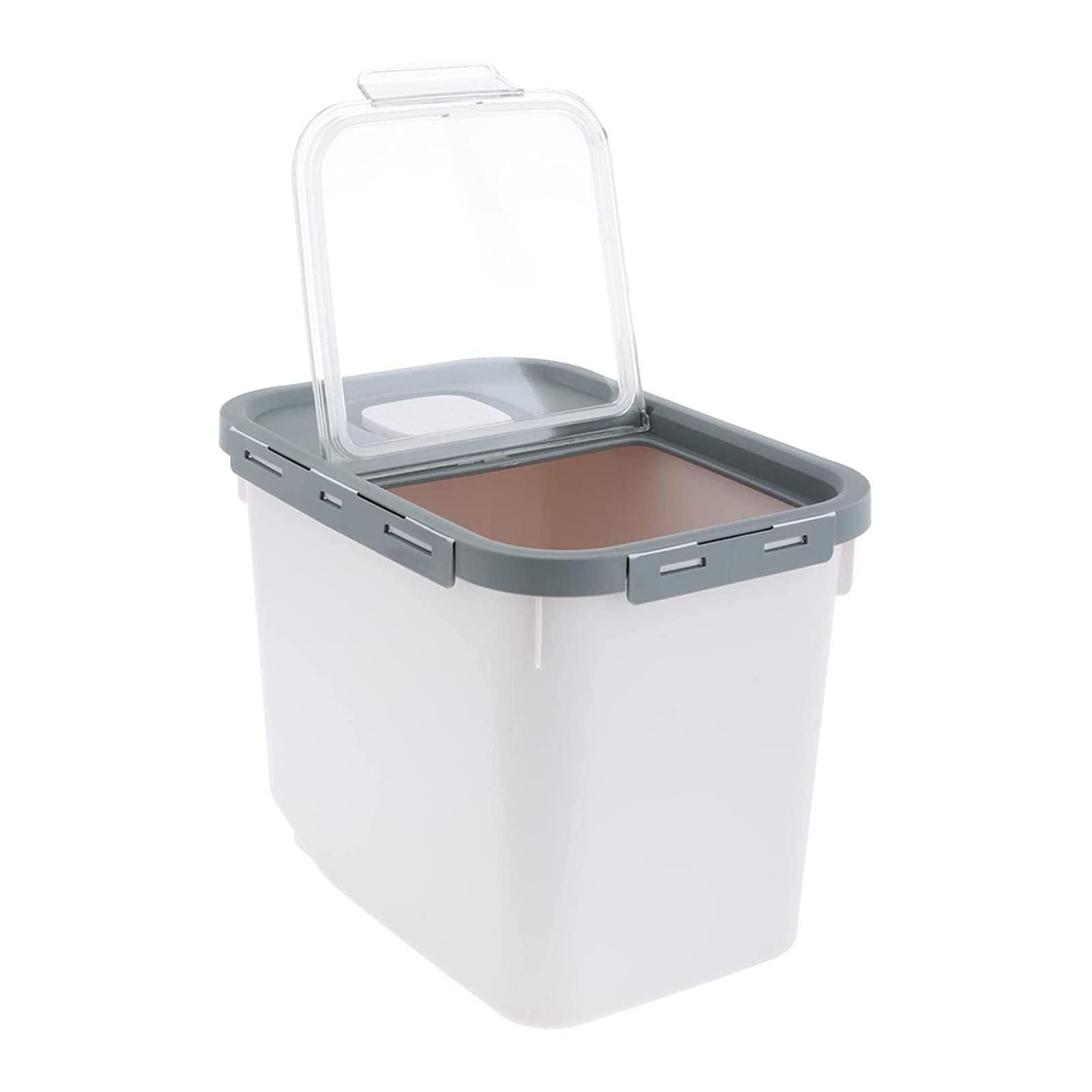 Airtight Rice Storage Container with Wheels - Moisture-Proof Cereal & Dry Food Organizer, Space-Saving Grain Powder Box for Kitchen Pantry (Gray) | Perfect for Bulk Food Storage & Kitchen Organization