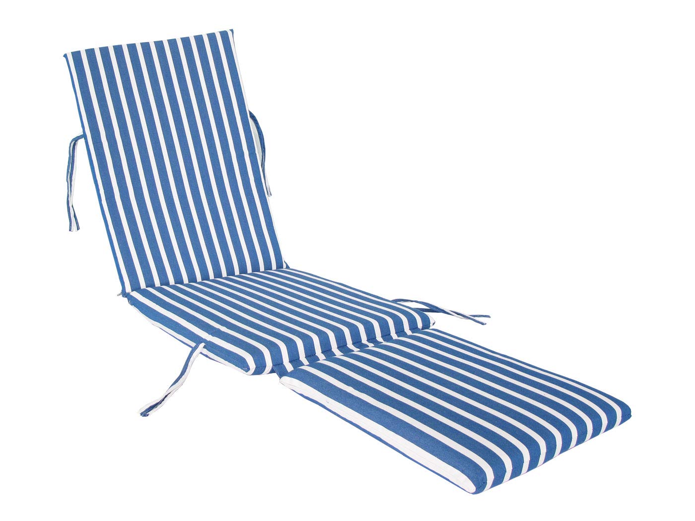 Premium USA-Made Steamer Chair Cushions - Sunbrella Shore Regatta Fabric - Waterproof & UV-Resistant for Poolside, Beach, and Outdoor Relaxation