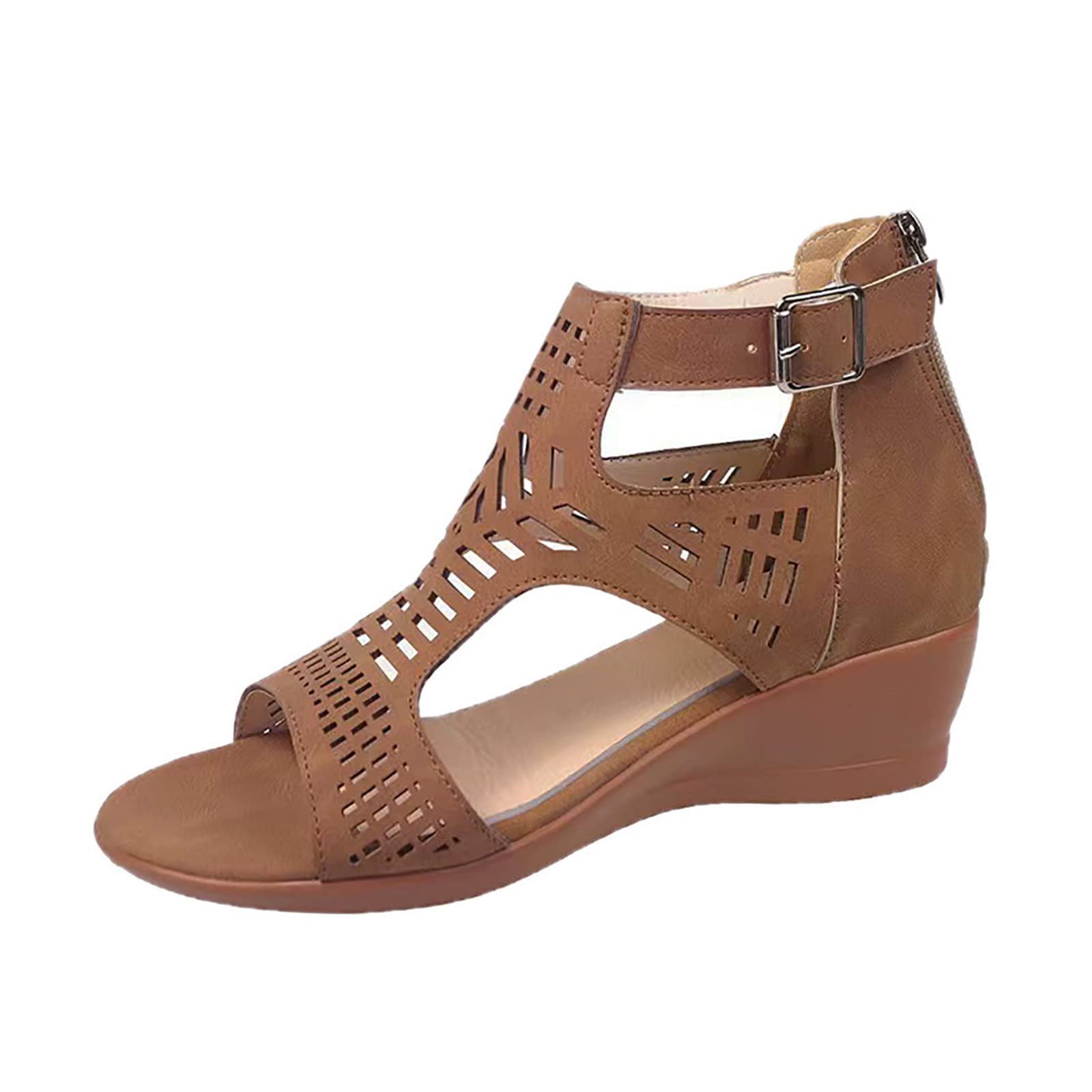 Women's Fashion Wedge Sandals - Sexy Hollow Peep Toe Casual Heels for Summer Outfits | Perfect for Beach, Party & Everyday Wear