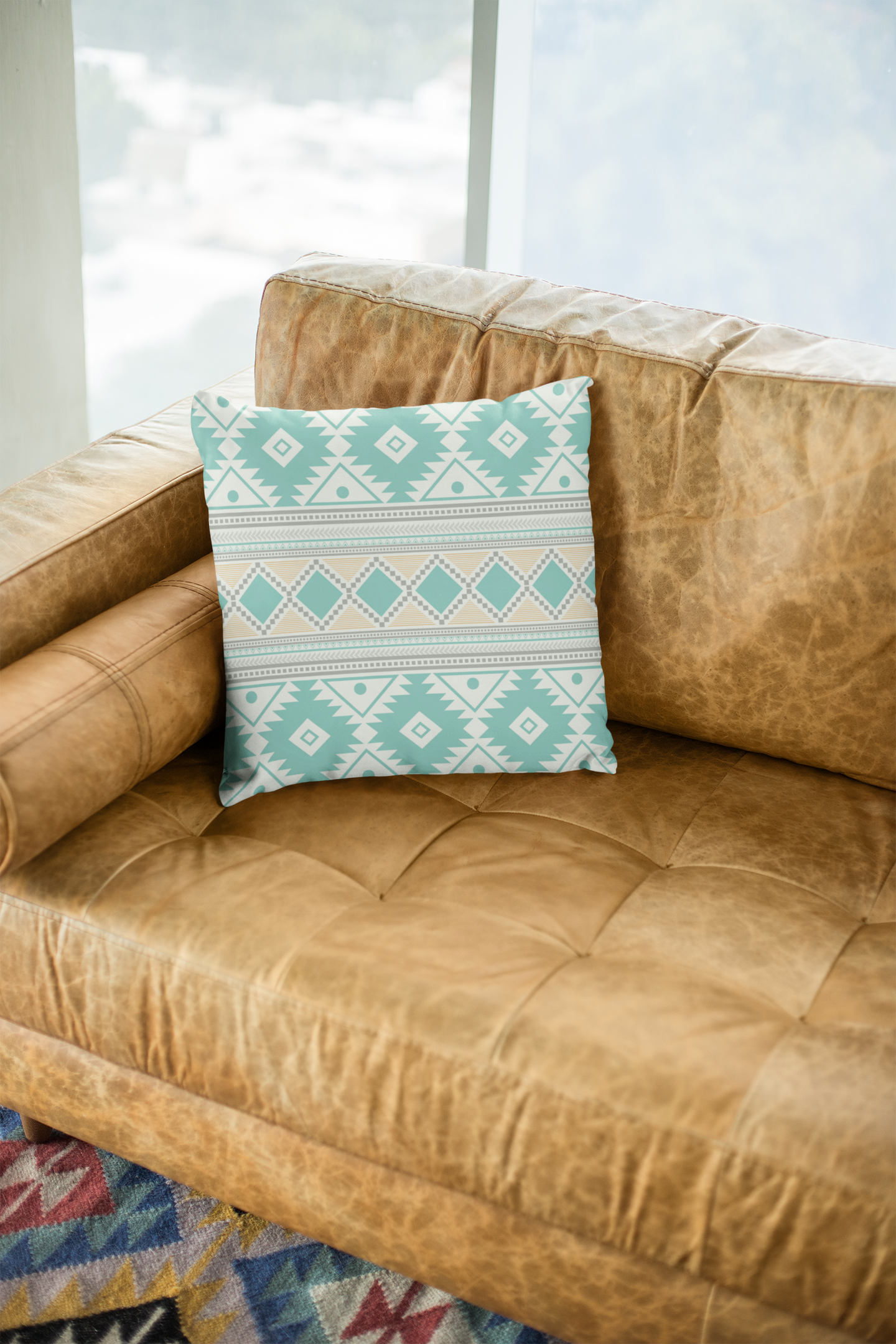 Southwestern Accent Pillow - Decorative Throw Pillow for Couch, Bed & Sofa - Boho Home Decor for Living Room & Bedroom