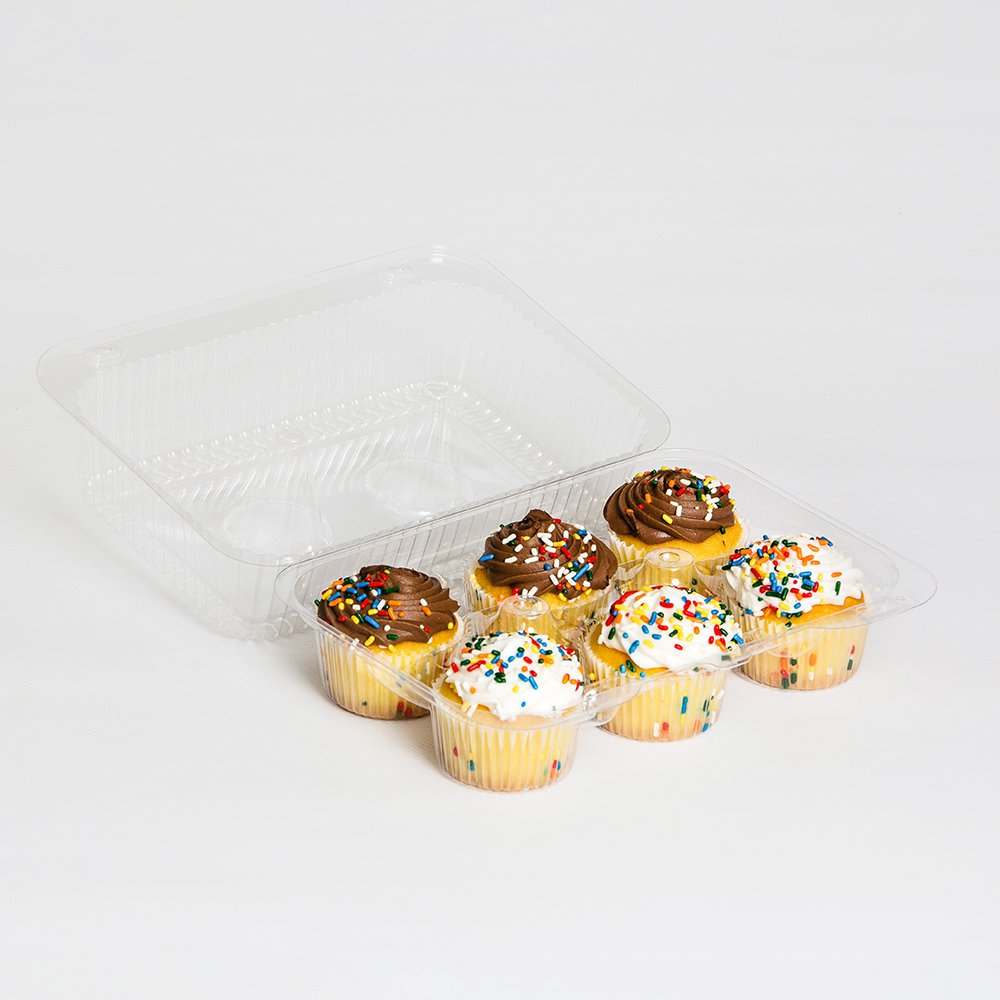 300 Heavy-Duty PETE 6-Count Muffin & Cupcake Containers - Perfect for Bakeries, Catering & Party Dessert Displays