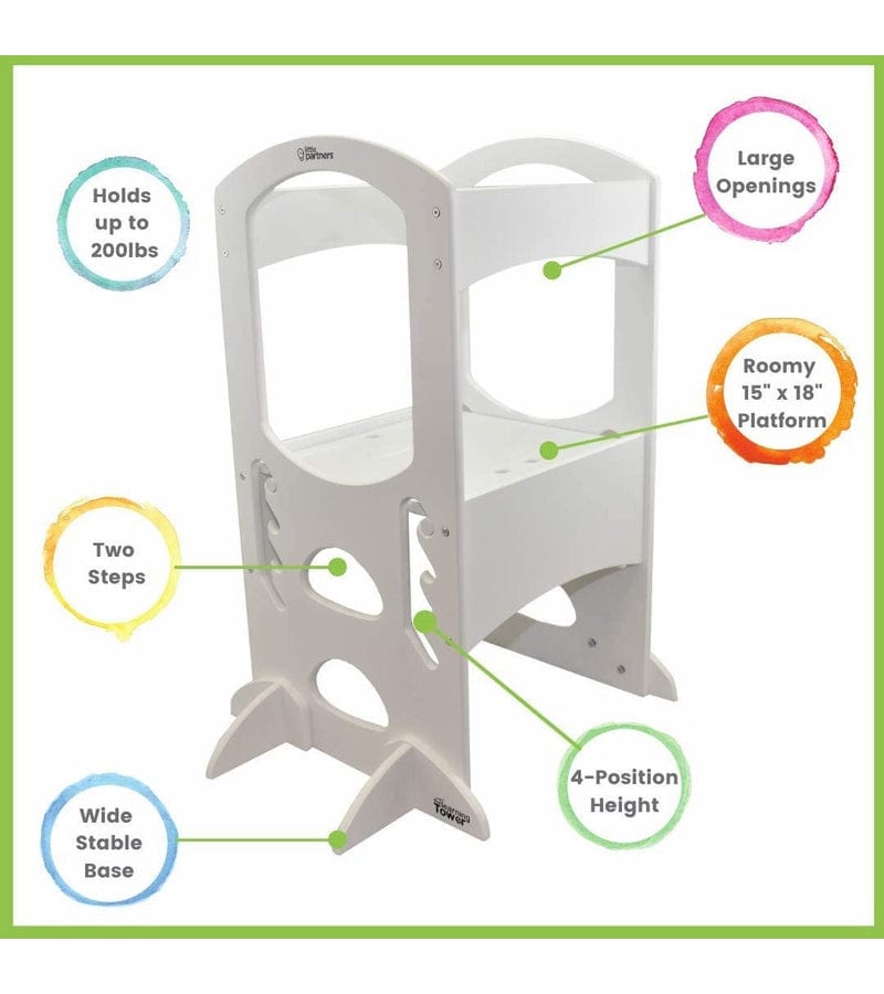 Little Partners The Original Learning Tower - Adjustable Toddler Step Stool for Kitchen, Baking & Learning - Safe & Sturdy Montessori Helper for Kids