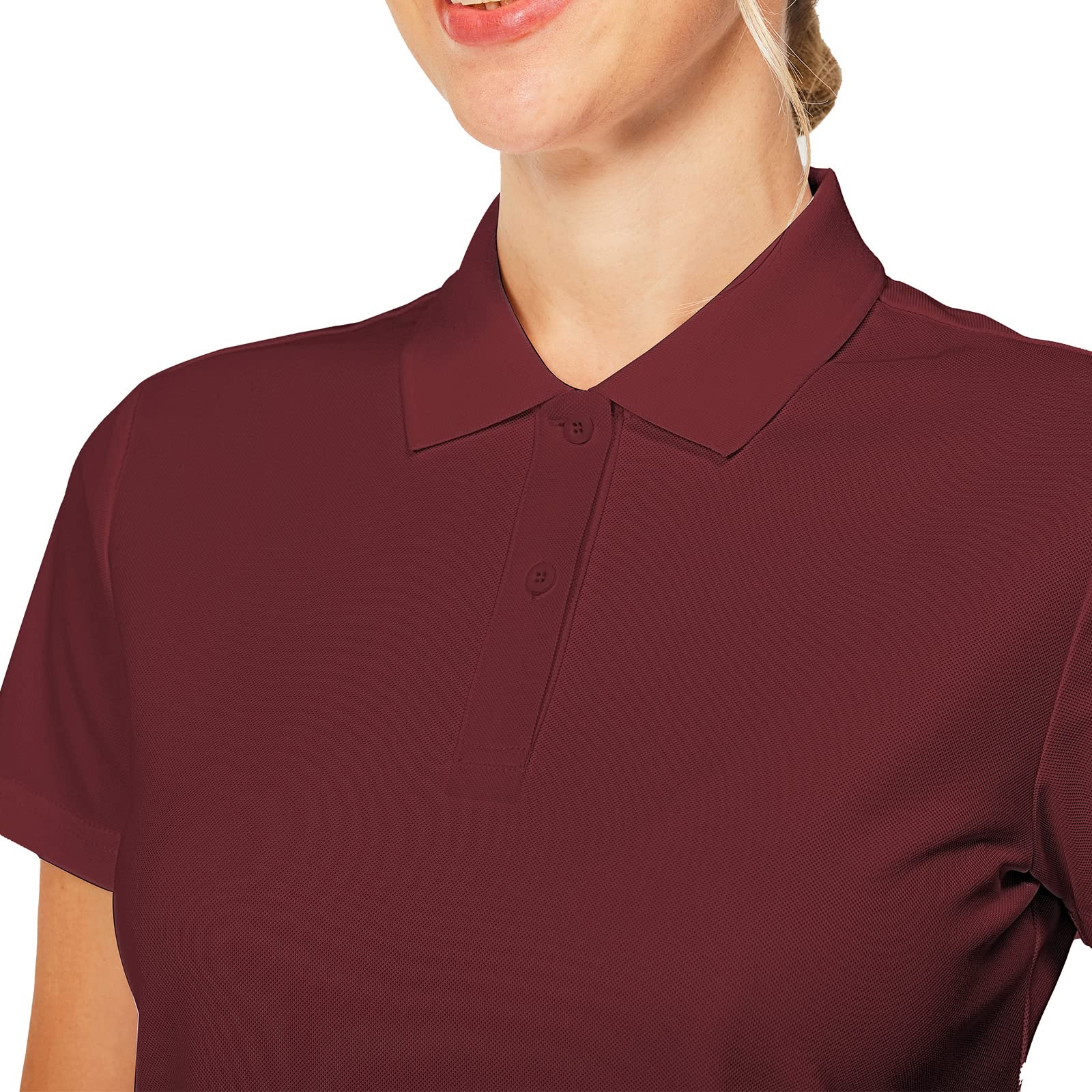 Women's Quick-Dry Moisture-Wicking Polo Shirt for Golf & Casual Wear – Breathable & Comfortable Black & White Top for Sports, Work & Outdoor Activities