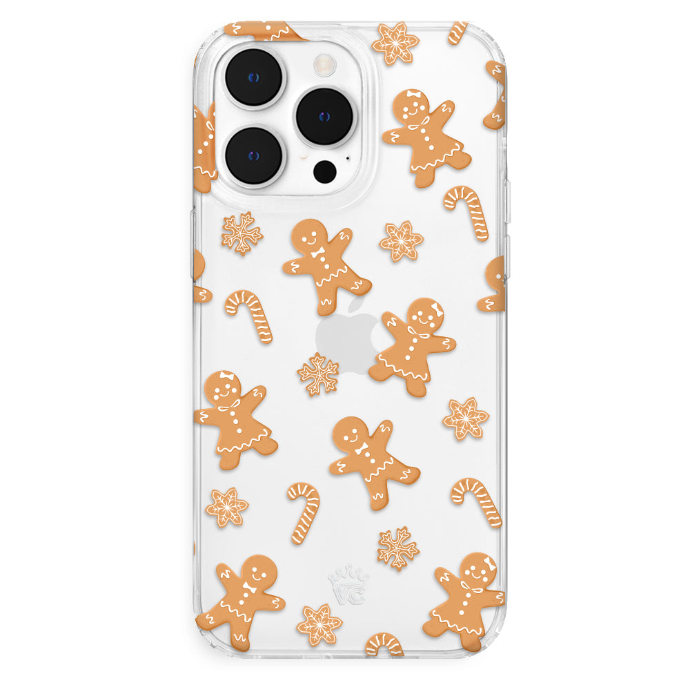 Festive Holiday Gingerbread Clear iPhone Case - Cute Christmas Design for iPhone 13/14/15/Pro/Max - Perfect for Christmas Gifts & Winter Celebrations