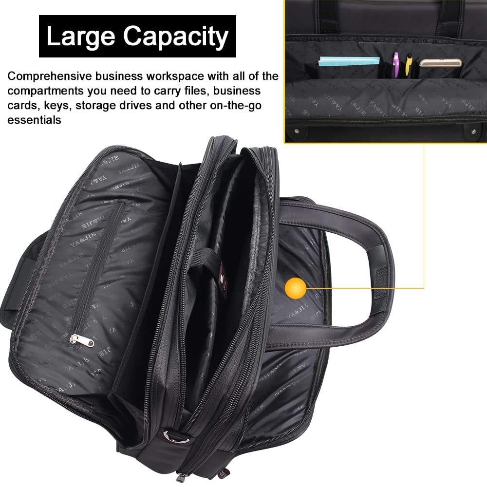 Premium Large Canvas Briefcase for Men - Durable Laptop Tote Bag with Multiple Pockets, Business Work Bag & Office Organizer | Perfect for Professionals, Commuters and Business Travel
