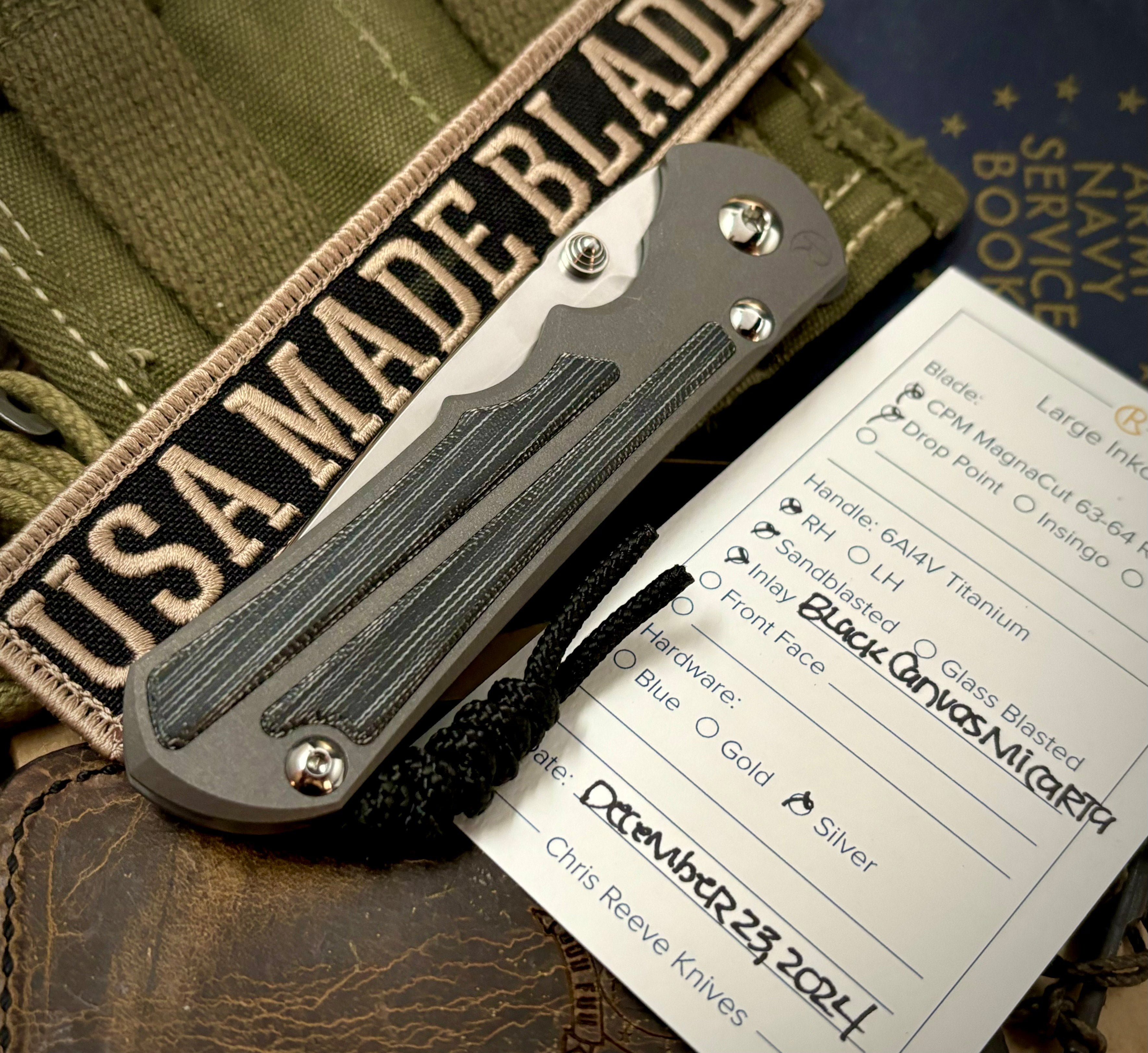 Chris Reeve Large Inkosi Folding Knife - Black Micarta Inlay, Magnacut Steel Blade (2024 Model) | EDC, Outdoor Survival, Hunting & Camping Gear