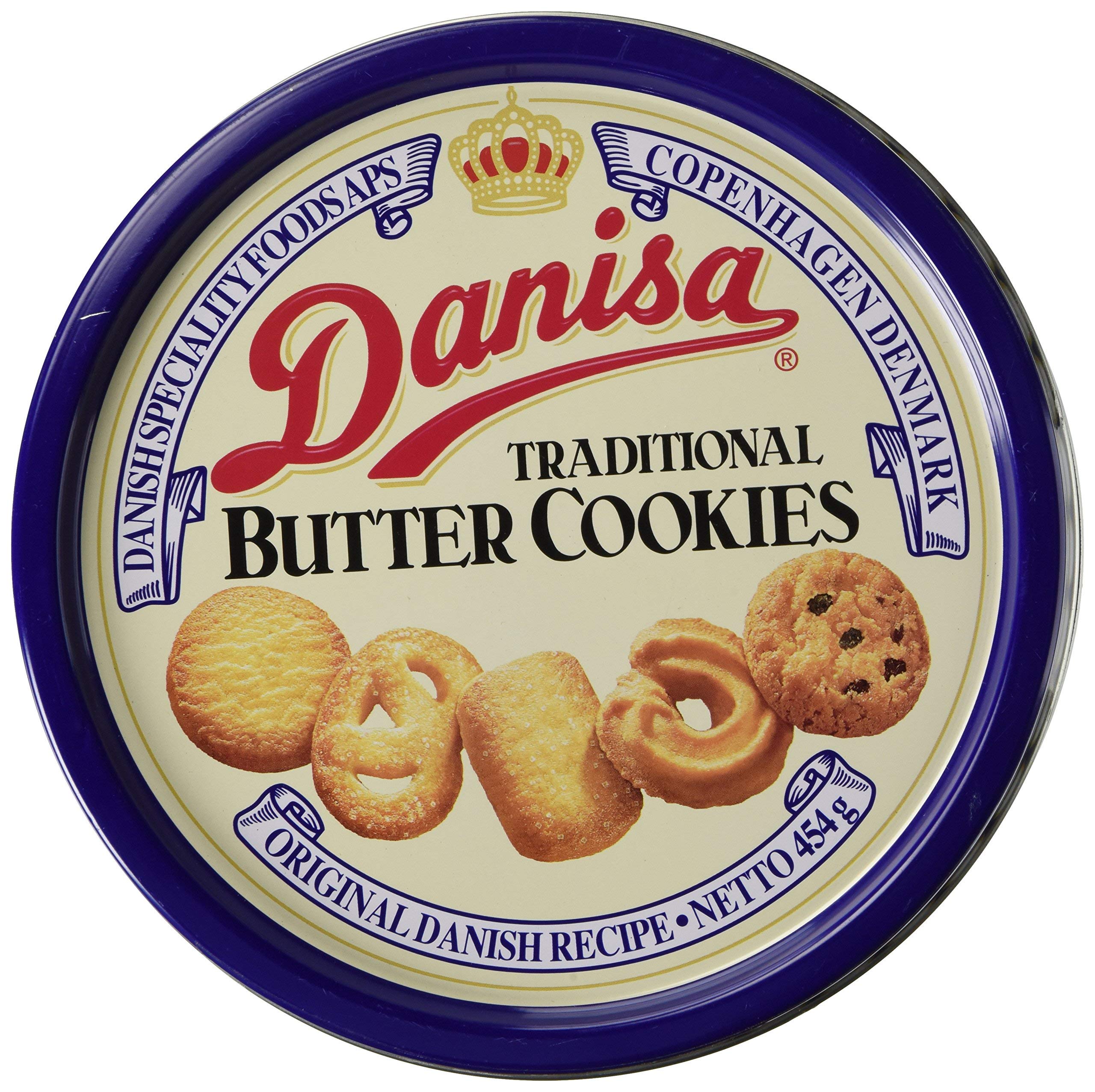 Danisa Butter Cookies 16 Oz (1 lb) Festive Holiday Tin - Pack of 10 | Premium Danish Butter Biscuits for Gifts, Parties & Tea Time Snacks