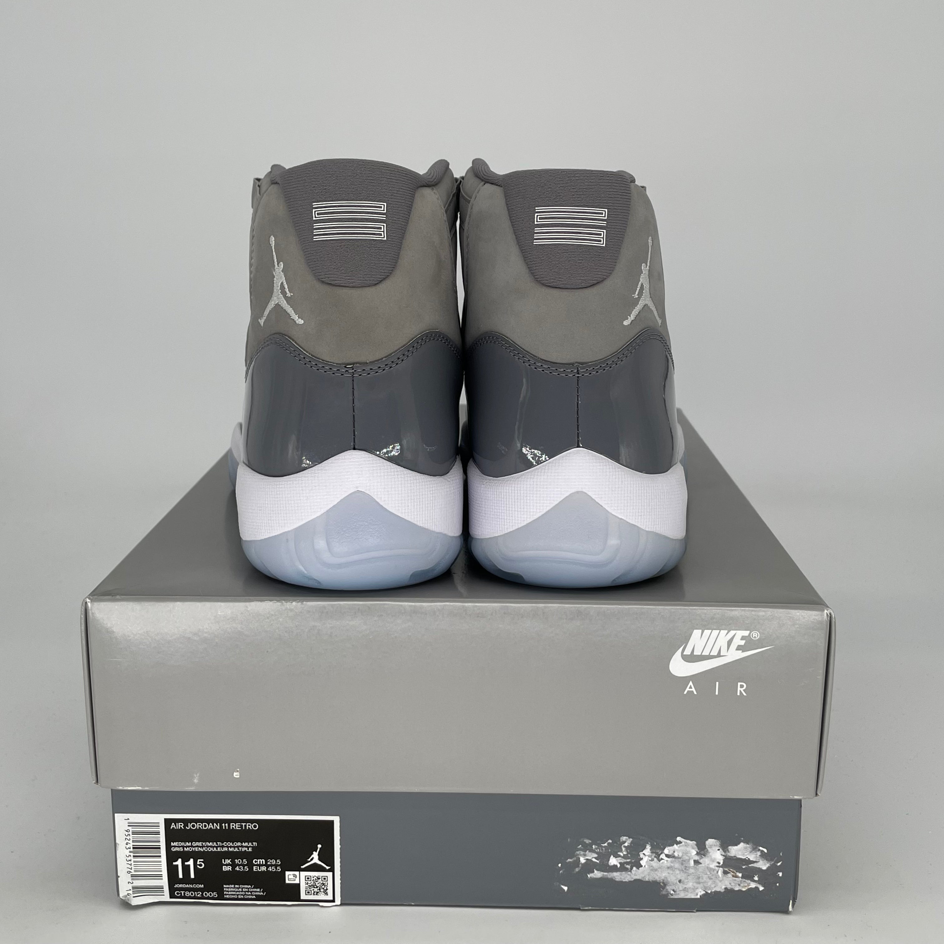 AIR JORDAN 11 Retro Cool Grey Basketball Shoes - Men's Size 11.5/Women's Size 13 (CT8012-005) - Perfect for Streetwear, Sneaker Collecting & Basketball Games