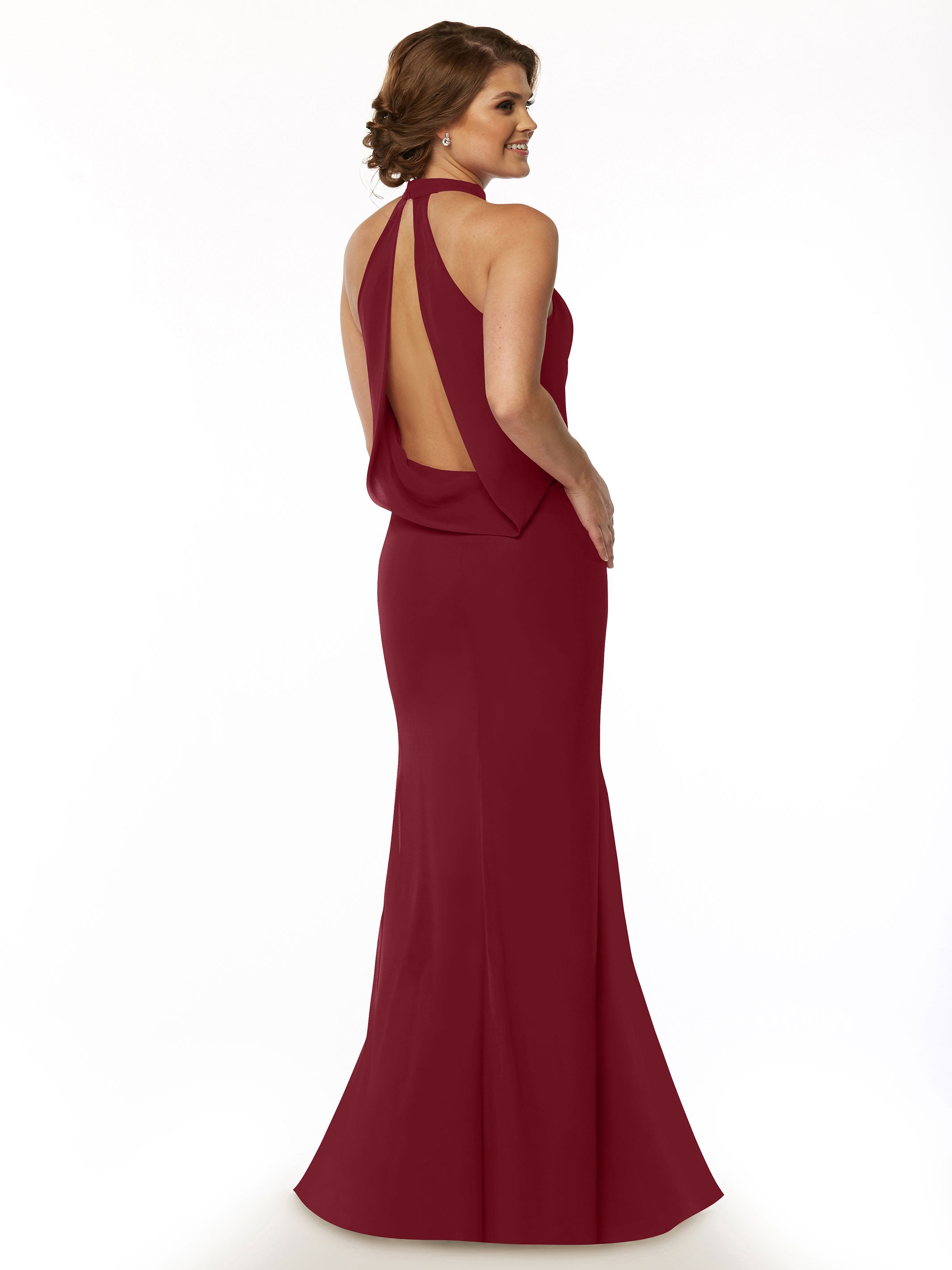 Elegant Mermaid Bridesmaid Dress with Halter Neckline - Perfect for Beach Weddings, Formal Events & Special Occasions