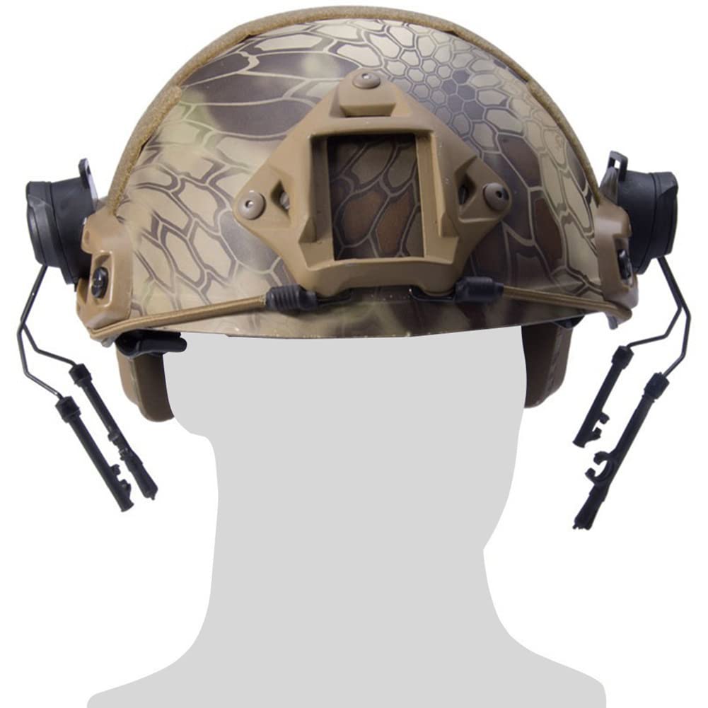 Sgnsvj Helmet Fast Rail Mounts - Universal Headset Rail Adapter & Holder Set for Bike & Motorcycle Helmets - Durable Helmet Suspension Bracket Accessories (Khaki) - Perfect for Cycling, Motorcycling & Outdoor Sports