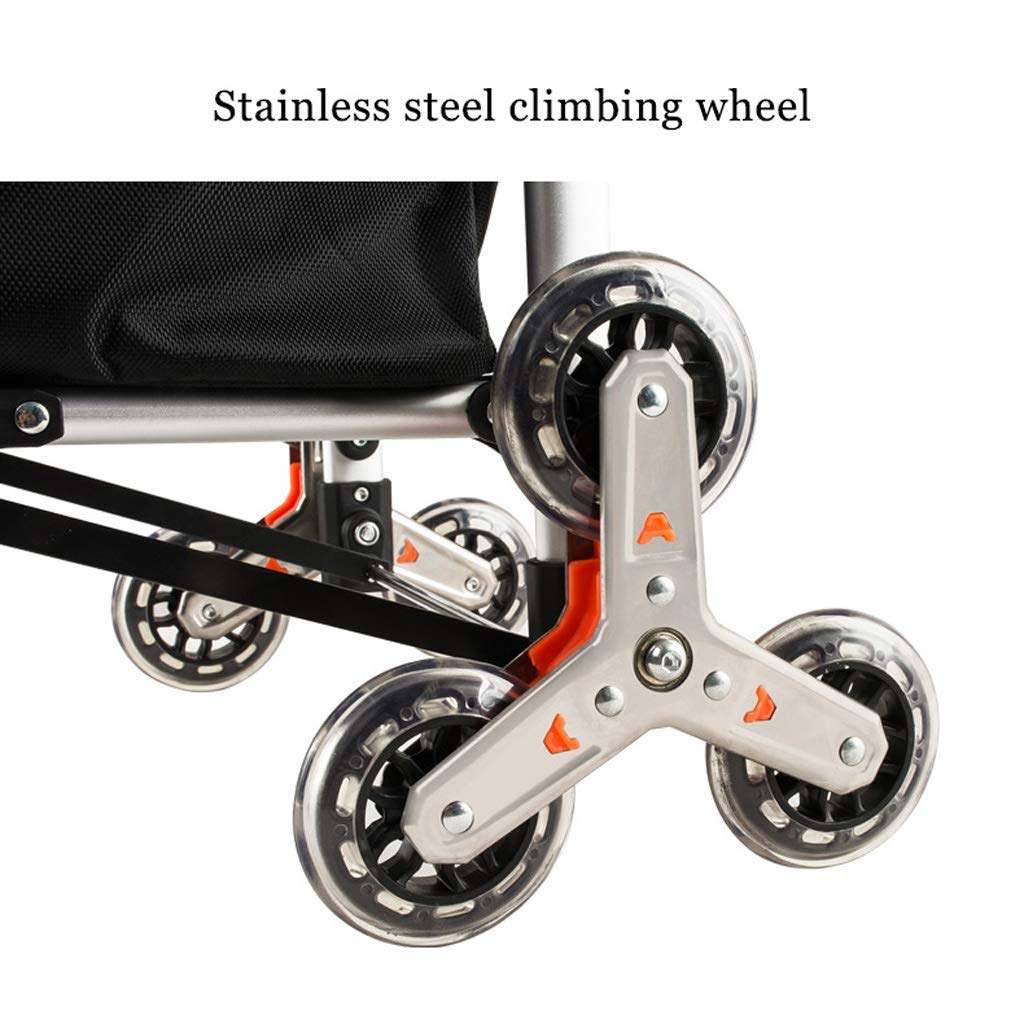 Collapsible Folding Wagon Cart - Lightweight Aluminum Frame with Stainless Steel Wheels for Shopping, Camping & Beach (35kg Capacity, Waterproof, Black) | Perfect for Groceries, Outdoor Gear & Fishing Equipment Transport