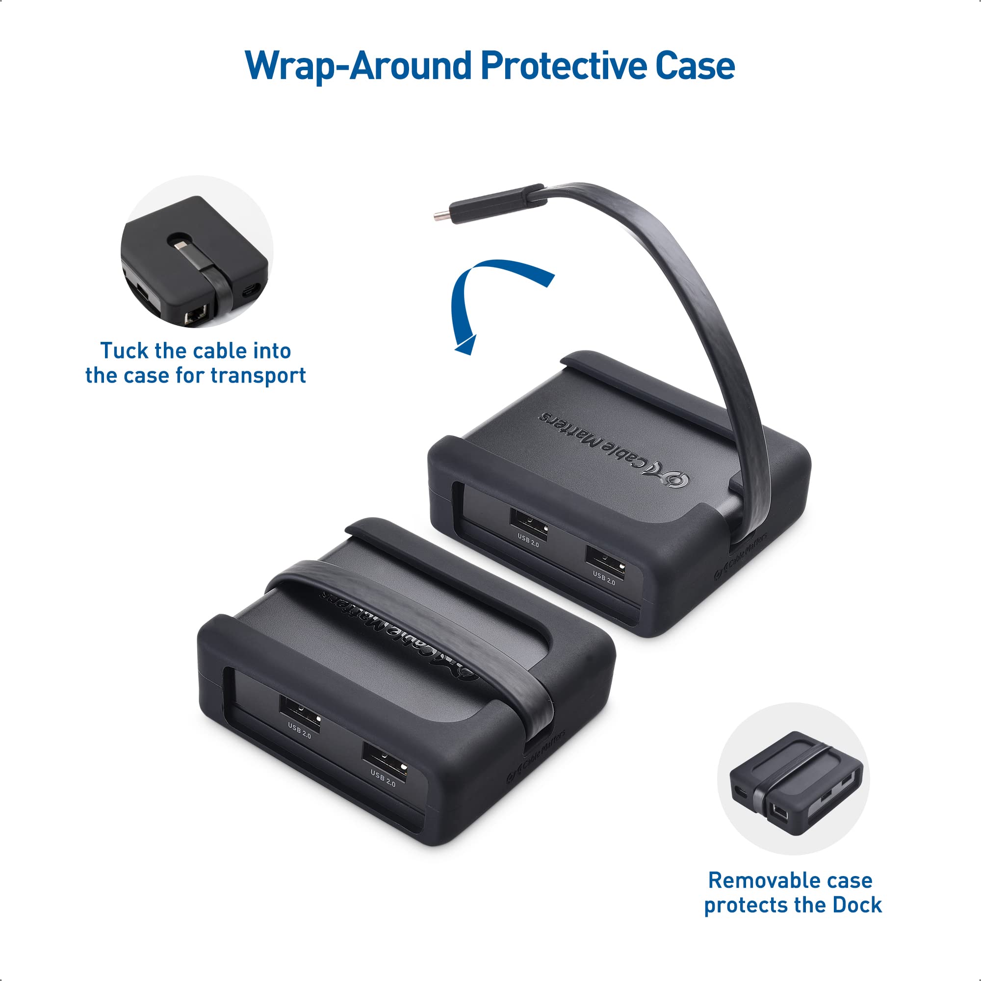 Cable Matters Dual Monitor USB C Hub with Dual 4K HDMI, 2 USB 2.0 Ports, Gigabit Ethernet & 100W PD Charging - Thunderbolt 4/3 & USB4 Compatible Dock for Windows Laptops - Perfect for Home Office & Multi-Screen Workstations