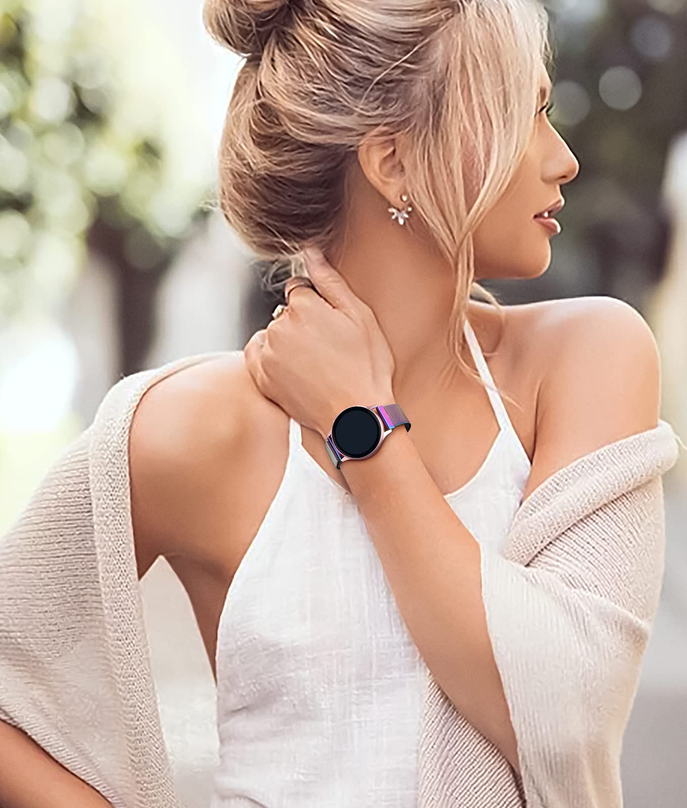 PIOWNN 20mm Metal Strap for Samsung Galaxy Watch 4/5/6 - Fashion & Durable for Workout & Daily Use